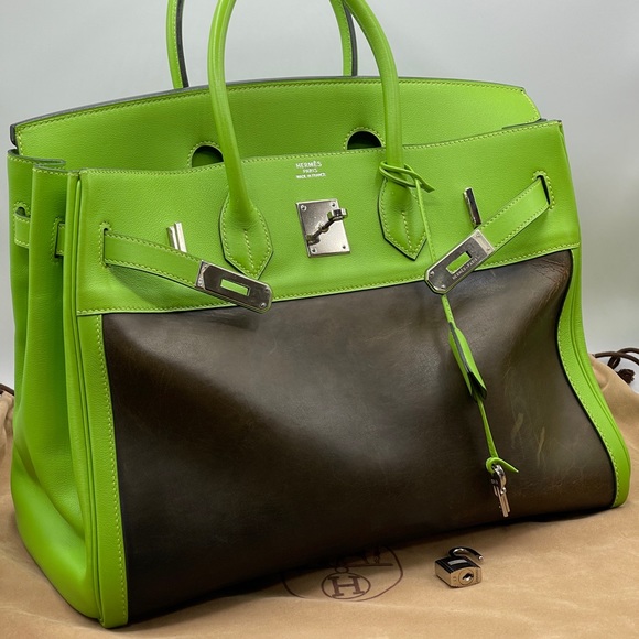 Hermès Birkin 35 Vert Swift Amazonia Palladium Bag - Picture 15 of 15